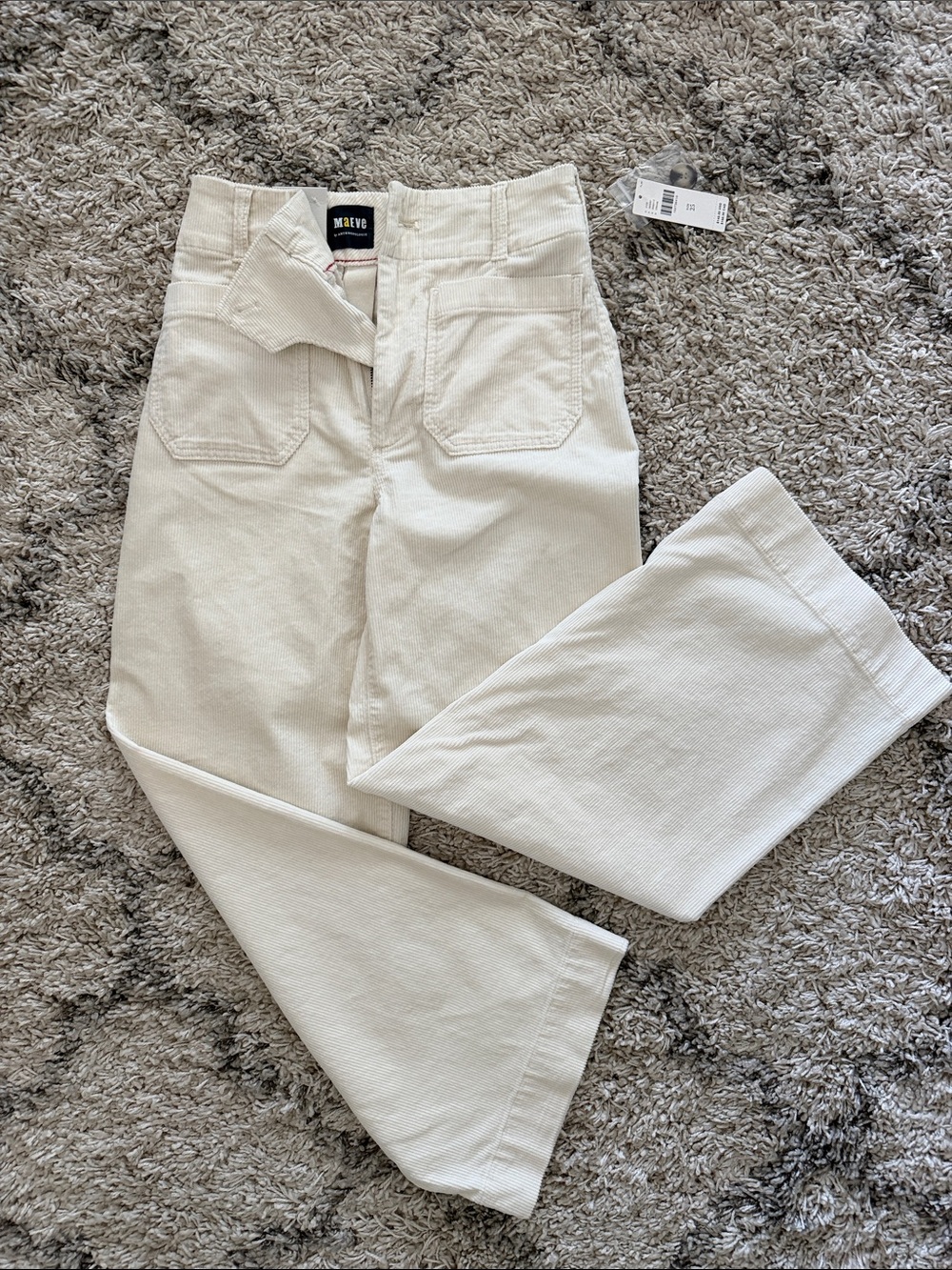 Maeve Colette Cream Corduroy Pants